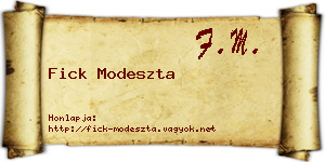 Fick Modeszta névjegykártya